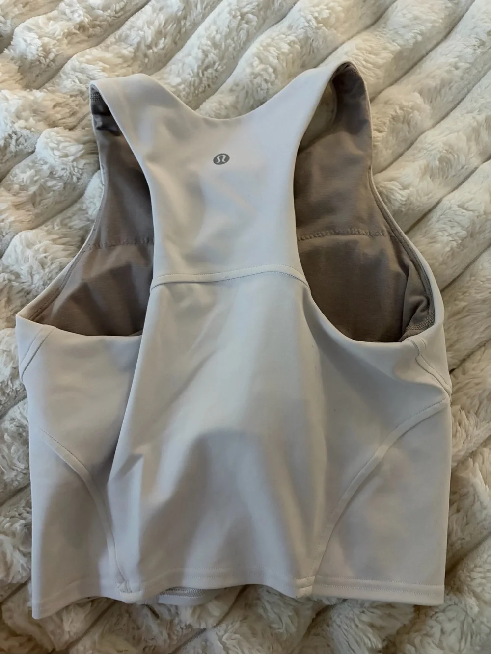 lululemon athletica High-Neck Sleeveless Crop Top in Light Beige